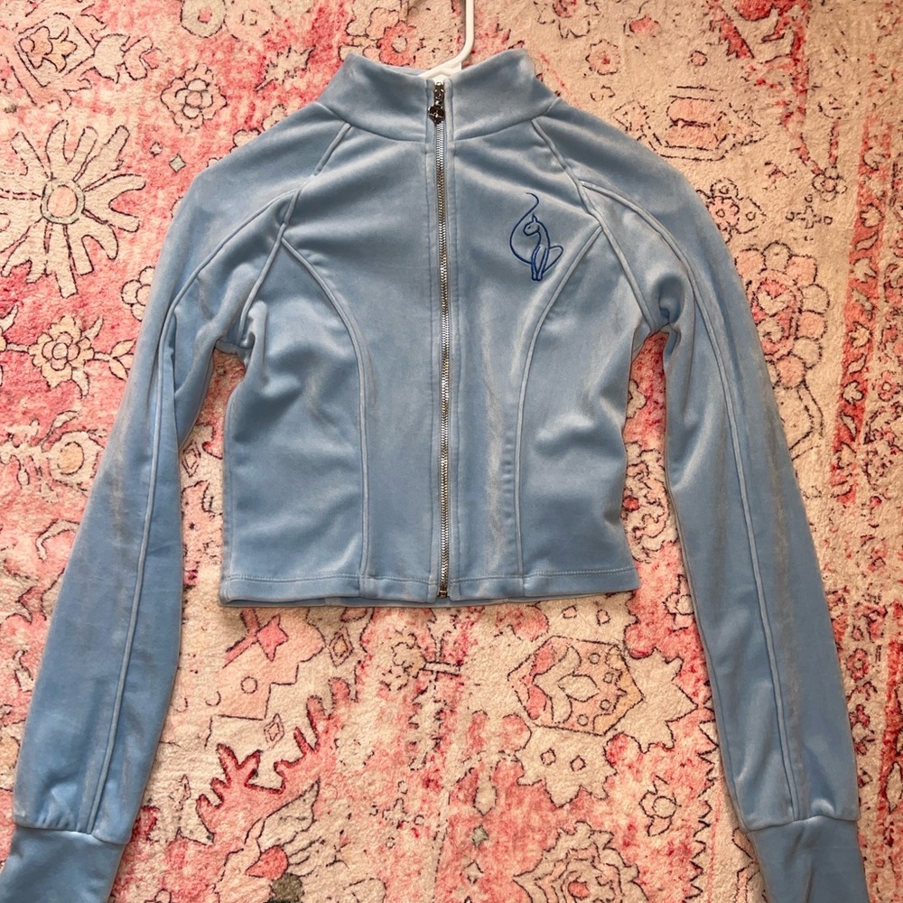 Baby Phat long sleeve blue zip up top